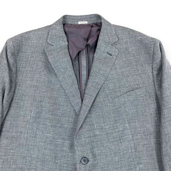 Joseph Abboud Sport Coat Mens 52R Gray Wool Linen Blazer - Picture 3 of 13